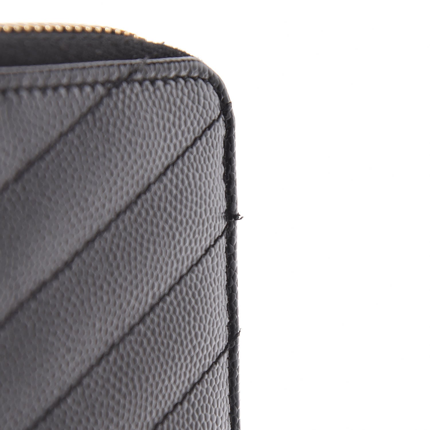 Saint Laurent Grain De Poudre Matelasse Chevron Monogram Phone Wallet Black 7 of 8