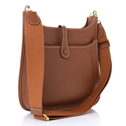 Hermes Taurillon Clemence Evelyne III PM Gold 3 of 9