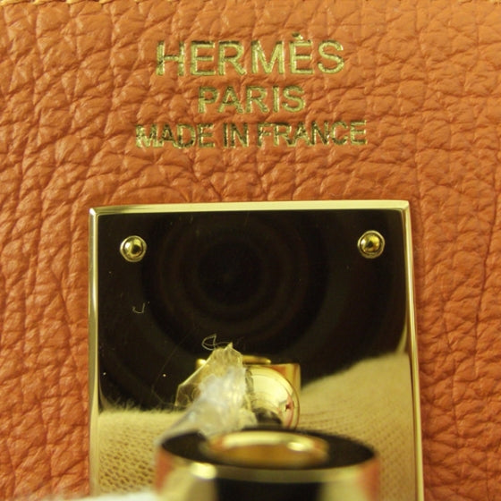 Hermes Clemence KELLY 35 Handbag Orange 10 of 13