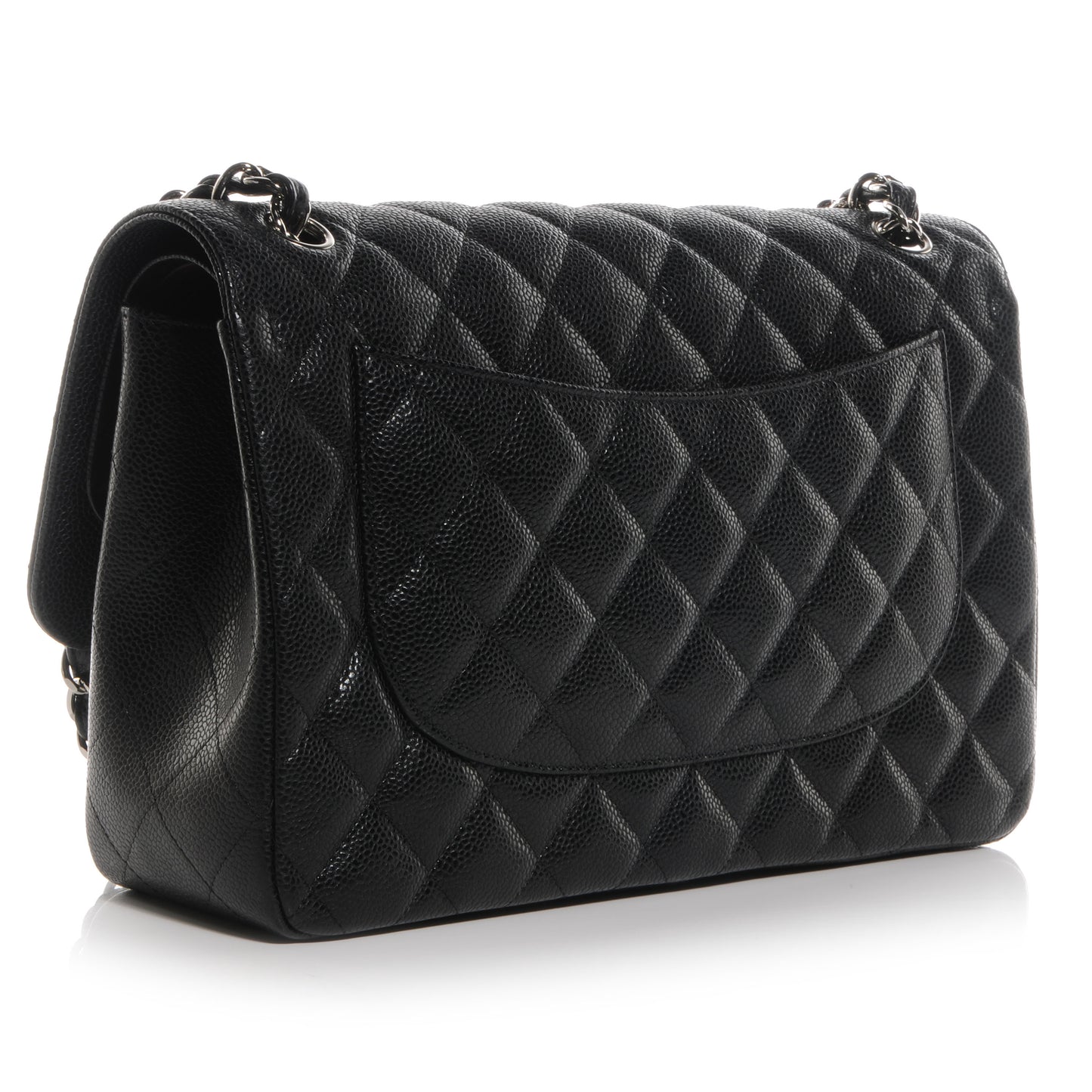 Caviar Quilted Jumbo Double Flap Black