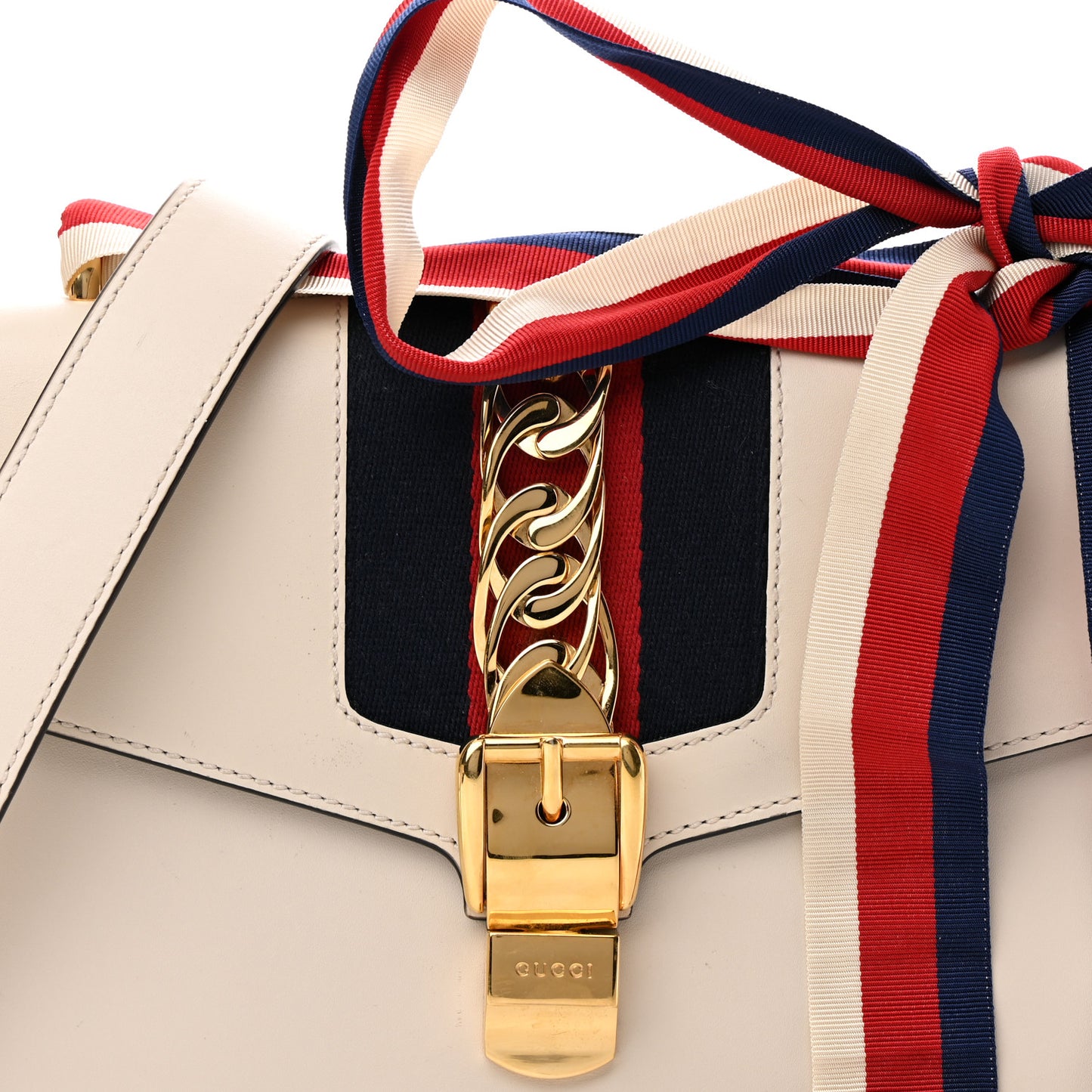 Calfskin Small Sylvie Shoulder Bag Off White