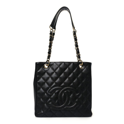 Chanel Caviar Quilted Petit Shopping Tote PST Black 1 of 10