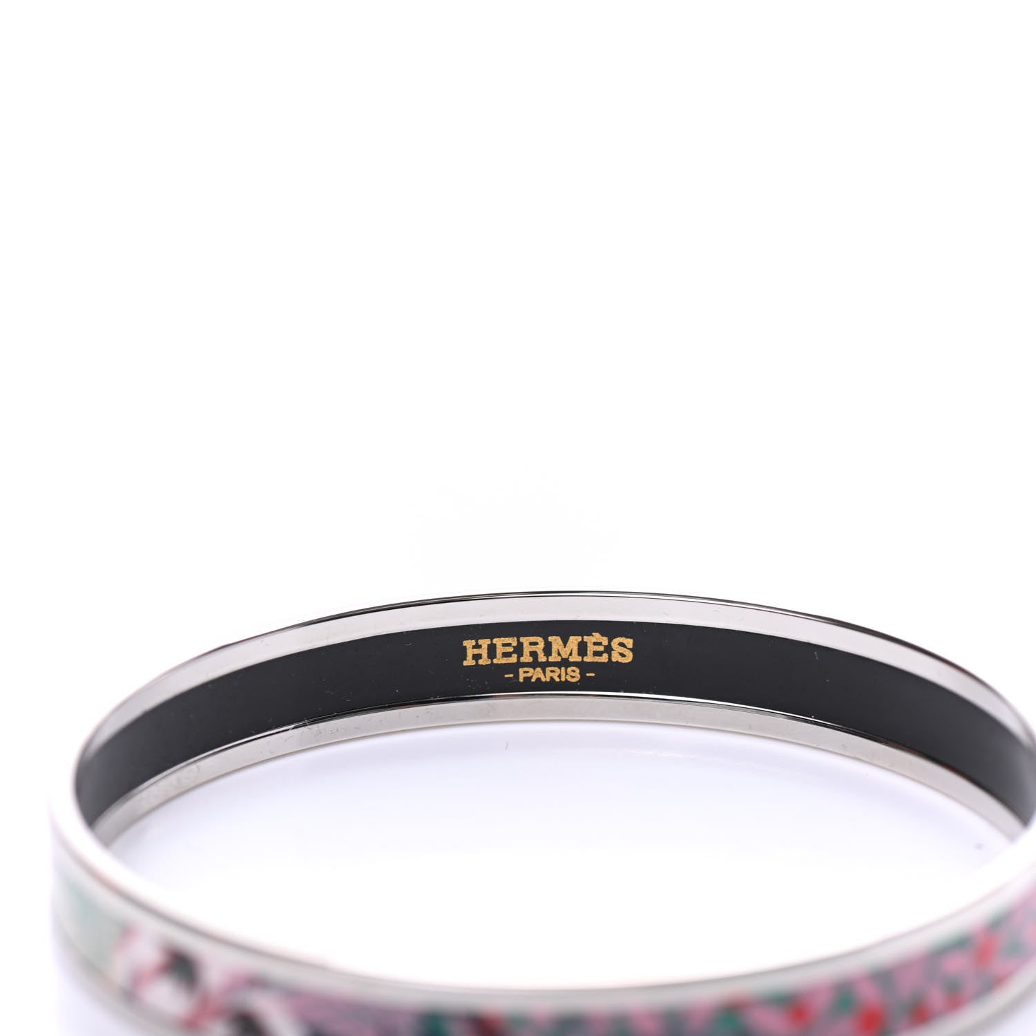 Hermes Enamel Dans un Jardin Anglais Printed Bracelet 62 Baroque 4 of 6