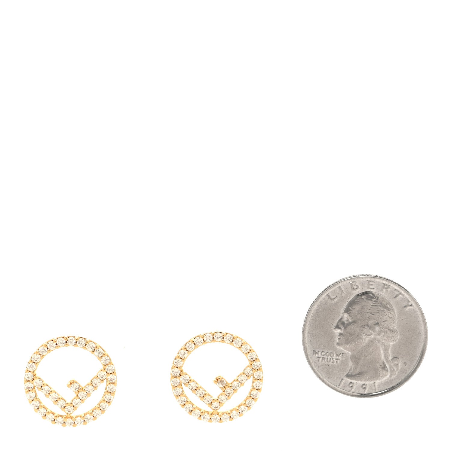 Fendi Metal Crystal F is Fendi Earrings Gold 2 of 4