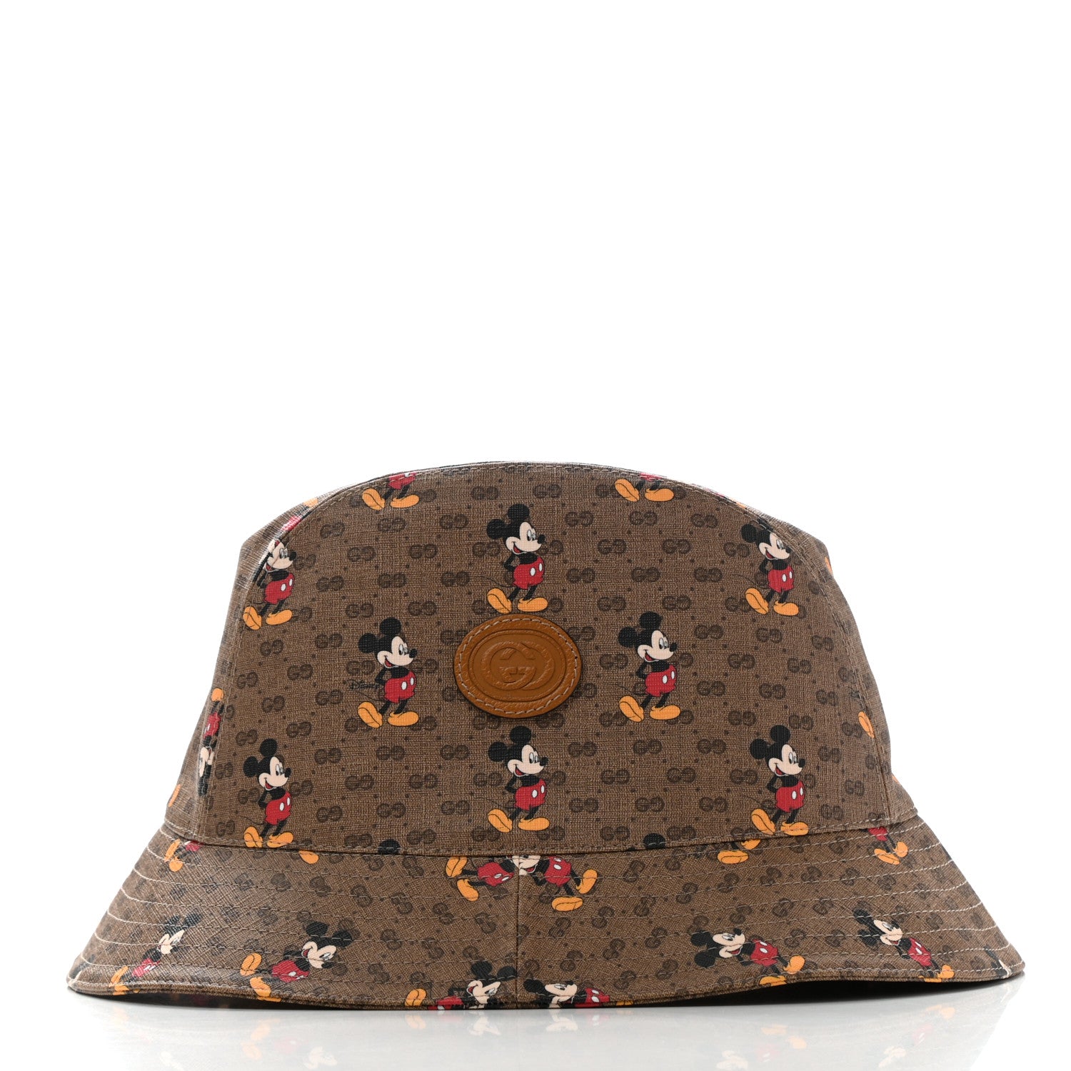 Gucci X DISNEY Mini Vintage GG Supreme Monogram Mickey Mouse Trent Bucket Hat L Beige Ebony Yellow 5 of 11