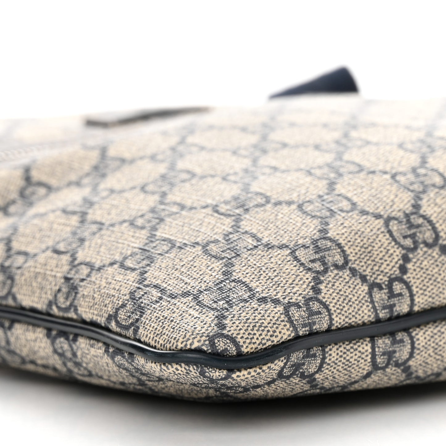 GG Supreme Monogram Small Flat Side Zip Messenger Bag Beige Blue