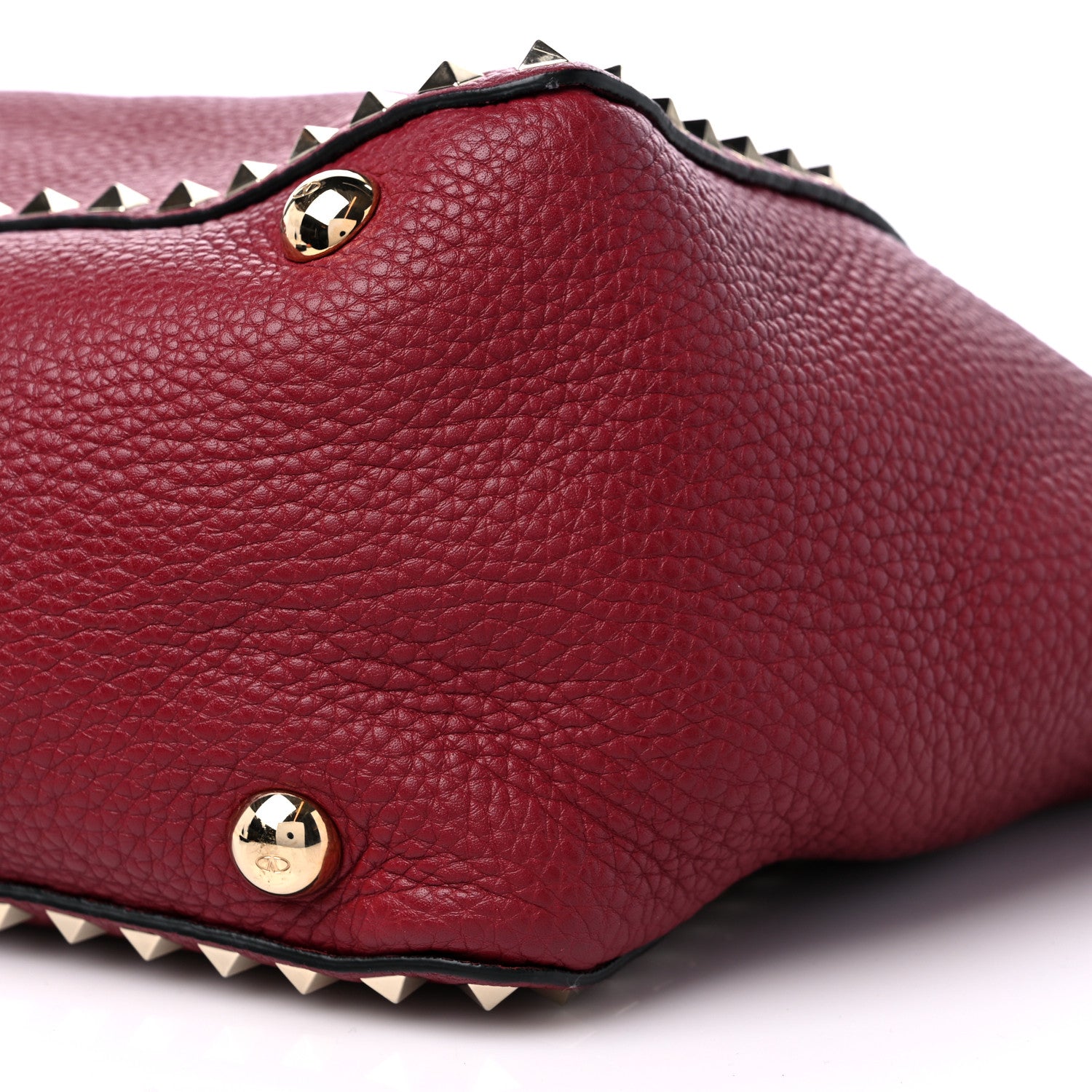 Valentino Garavani Pebbled Calfskin Medium Rockstud Tote Camelia 8 of 9