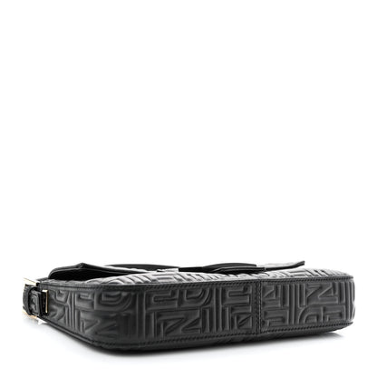 Fendi Nappa Logo Embossed Baguette Black 4 of 10