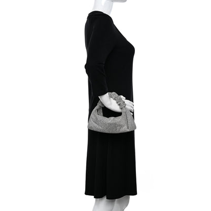 Alexander Wang Mesh Crystal Rhinestone Mini Scrunchie Clutch Black Silver 2 of 10