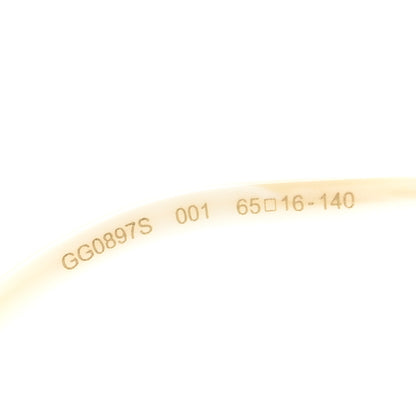 Gucci Metal Crystal Heart Frame Sunglasses GG0897S Pink Gold 6 of 9