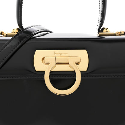 Salvatore Ferragamo Brushed Off Calfskin Mini Iconic Top Handle Bag Black 8 of 13