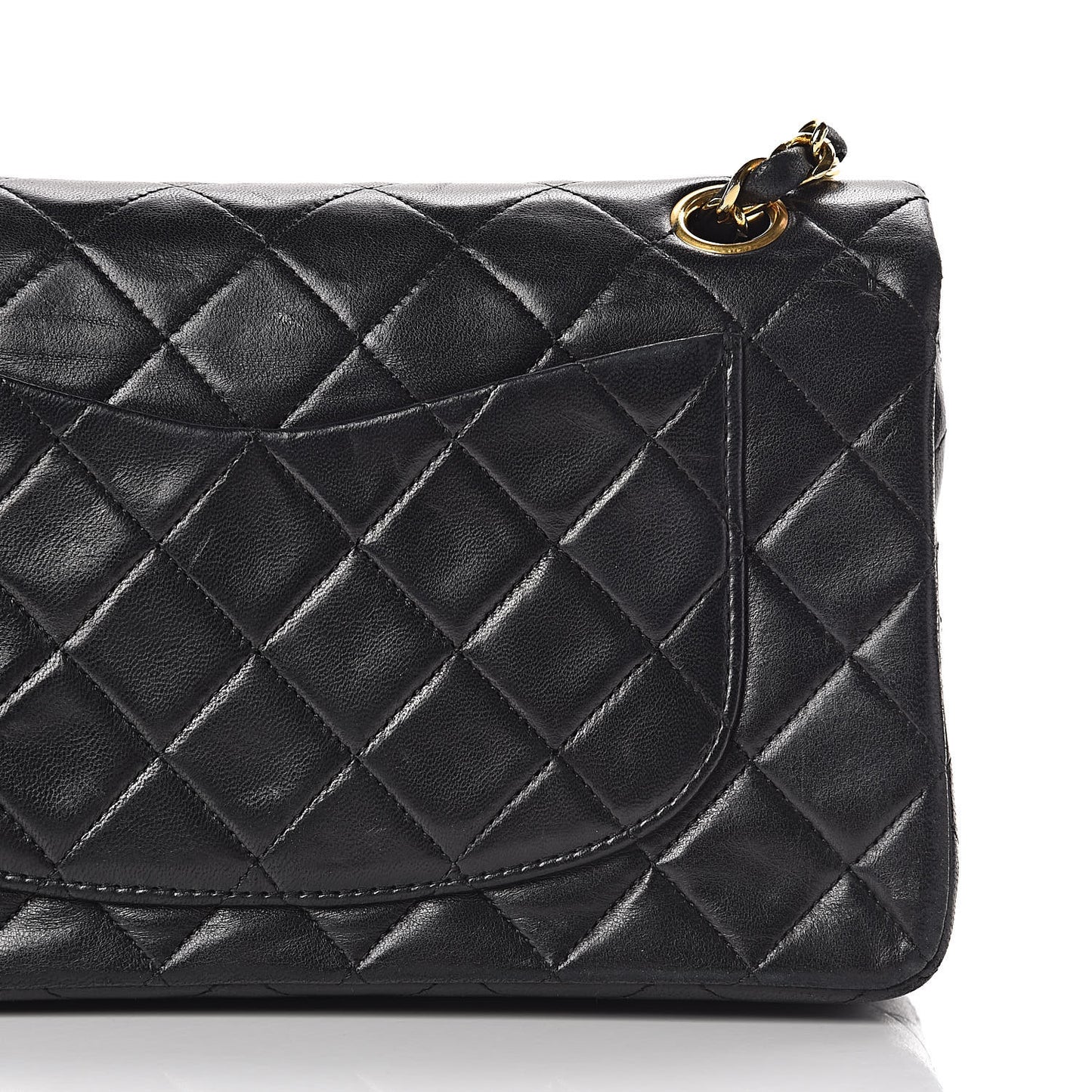 Lambskin Quilted Small Double Flap Black