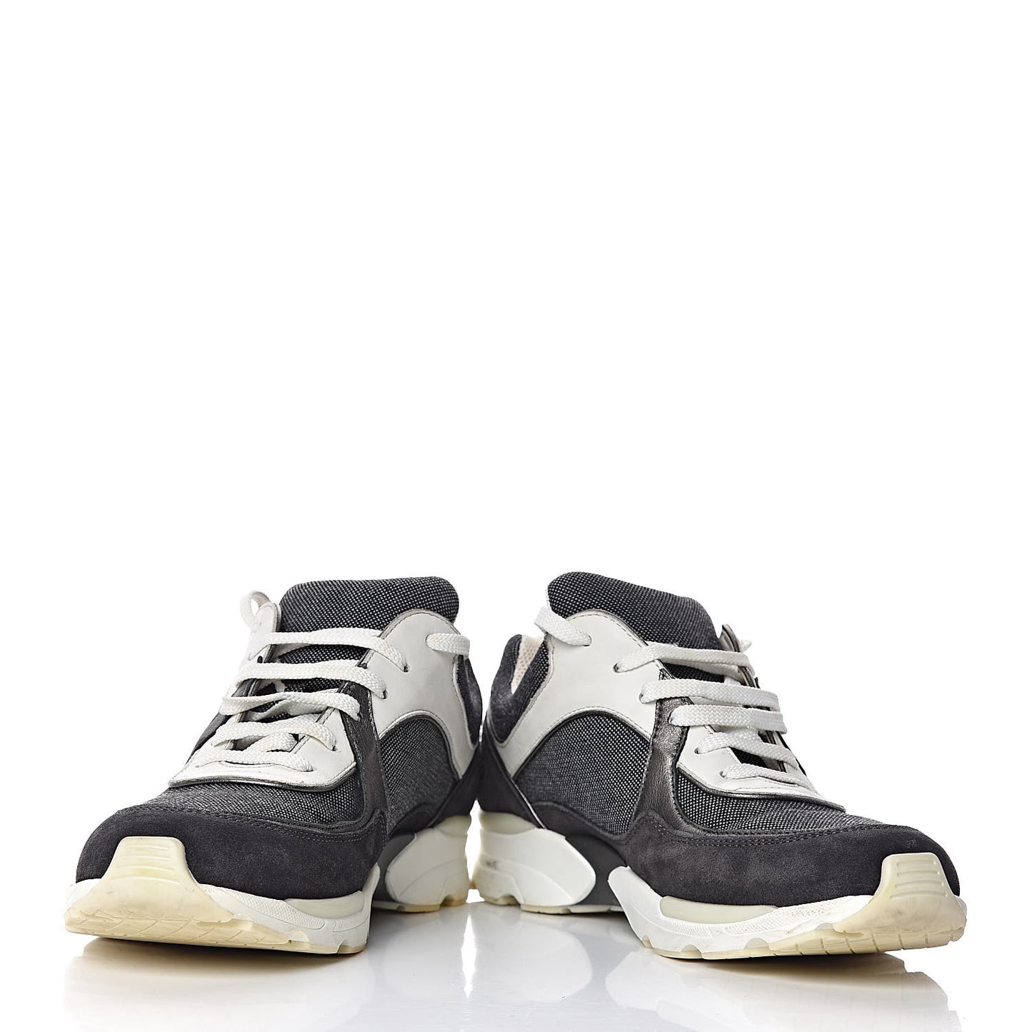 Suede Calfskin CC Sneakers 38.5 Grey