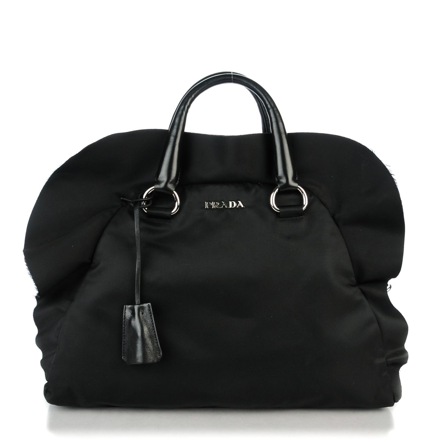 Tessuto Nylon Ruffle Tote Nero Black