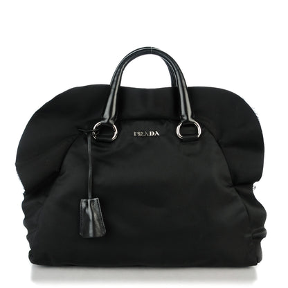 Prada Tessuto Nylon Ruffle Tote Nero Black 1 of 8