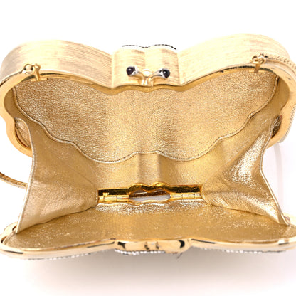 Judith Leiber Crystal Butterfly Celestrina Minaudiere Clutch Gold 6 of 10