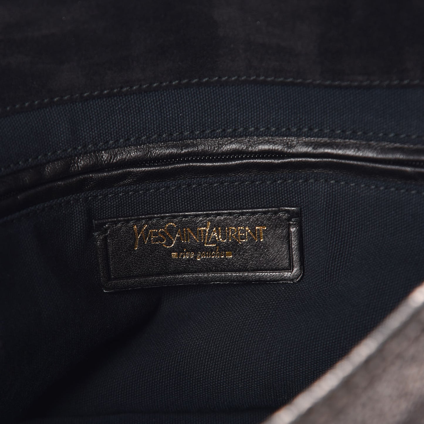 Metallic Calfskin Large Besace Tote Volcano Silver