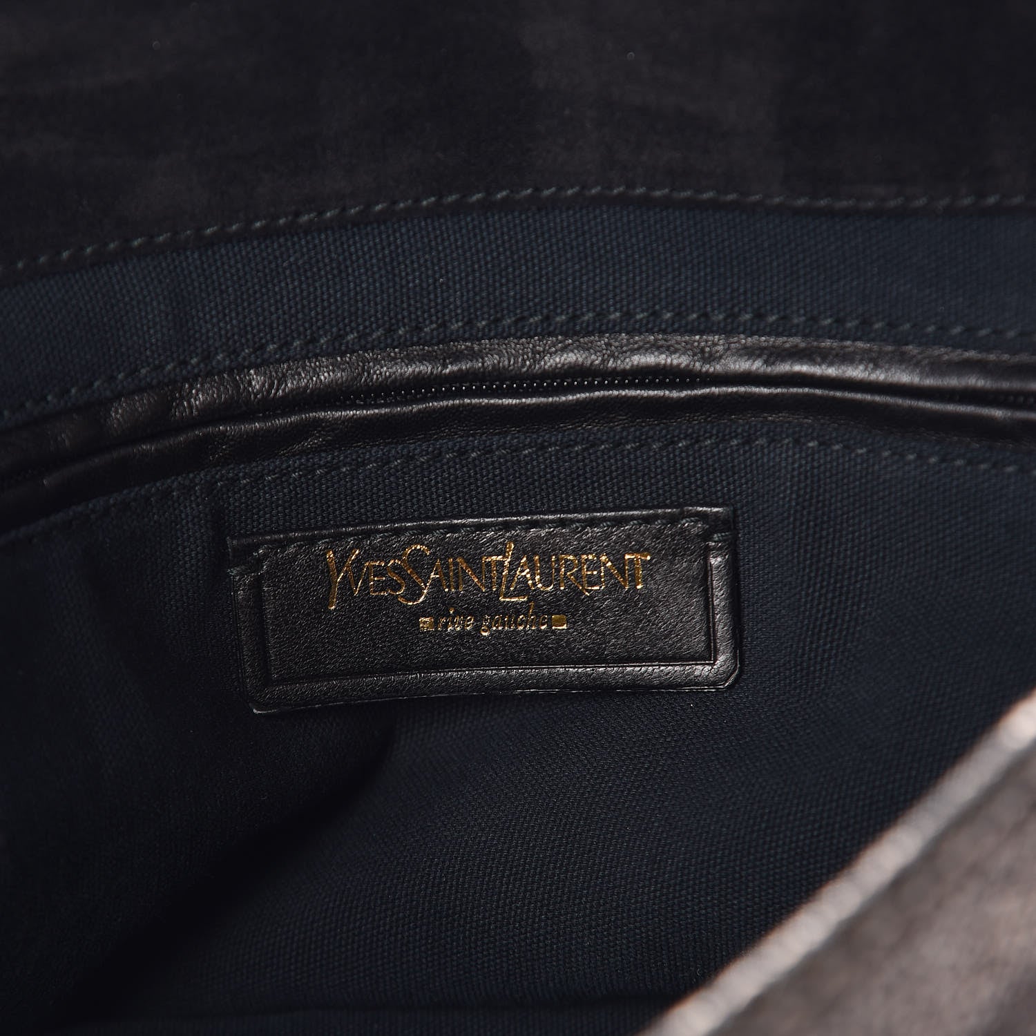 Saint Laurent Metallic Calfskin Large Besace Tote Volcano Silver 6 of 8