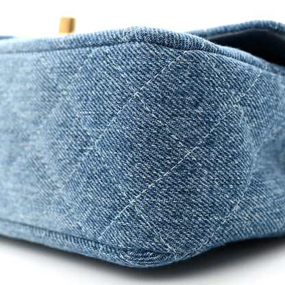Chanel Washed Denim Quilted Mini Rectangular Flap Blue 10 of 11