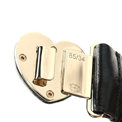 Chanel Calfskin CC Heart Belt 85 34 Black 3 of 5