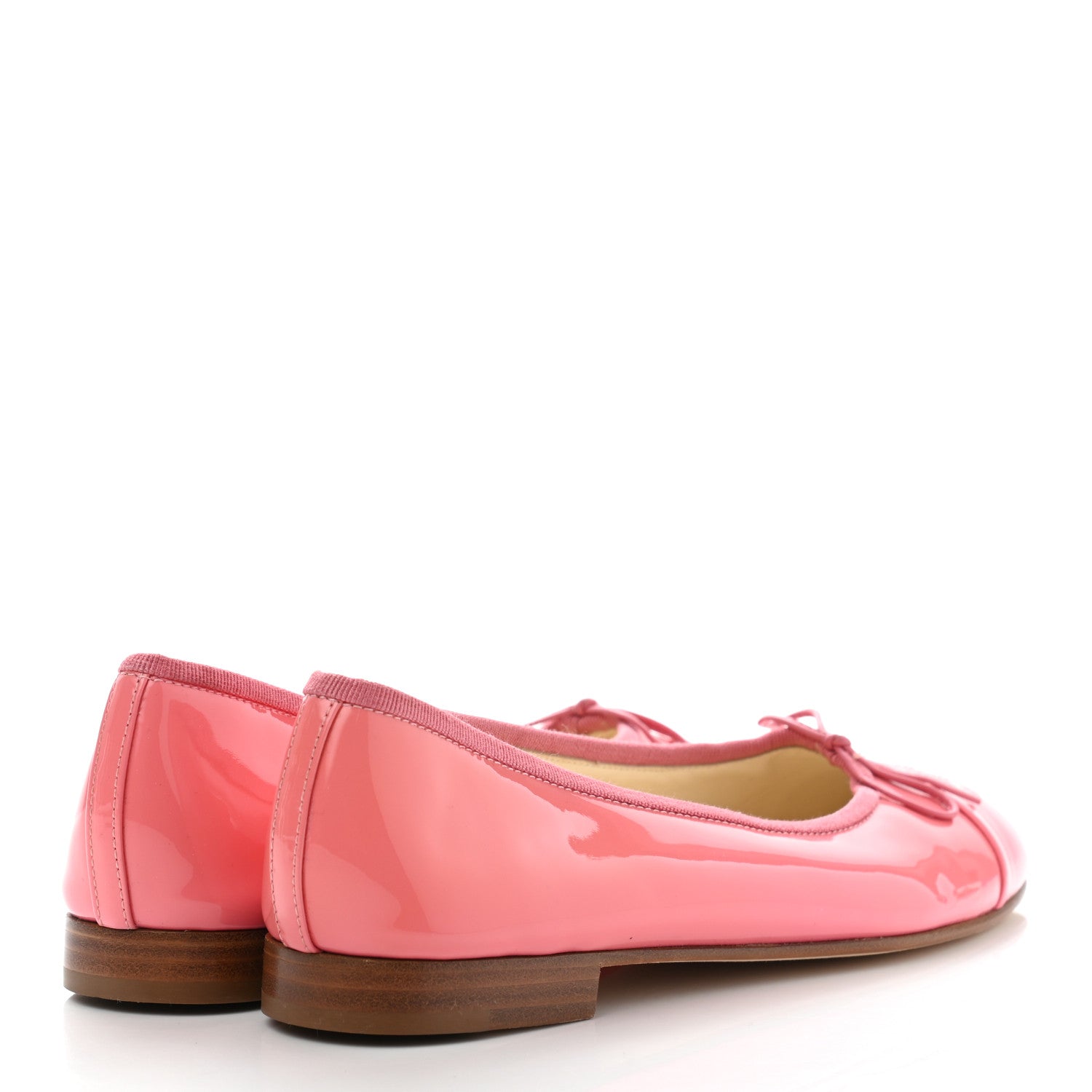 Chanel Patent CC Cap Toe Ballerina Flats 37 Light Pink 4 of 10
