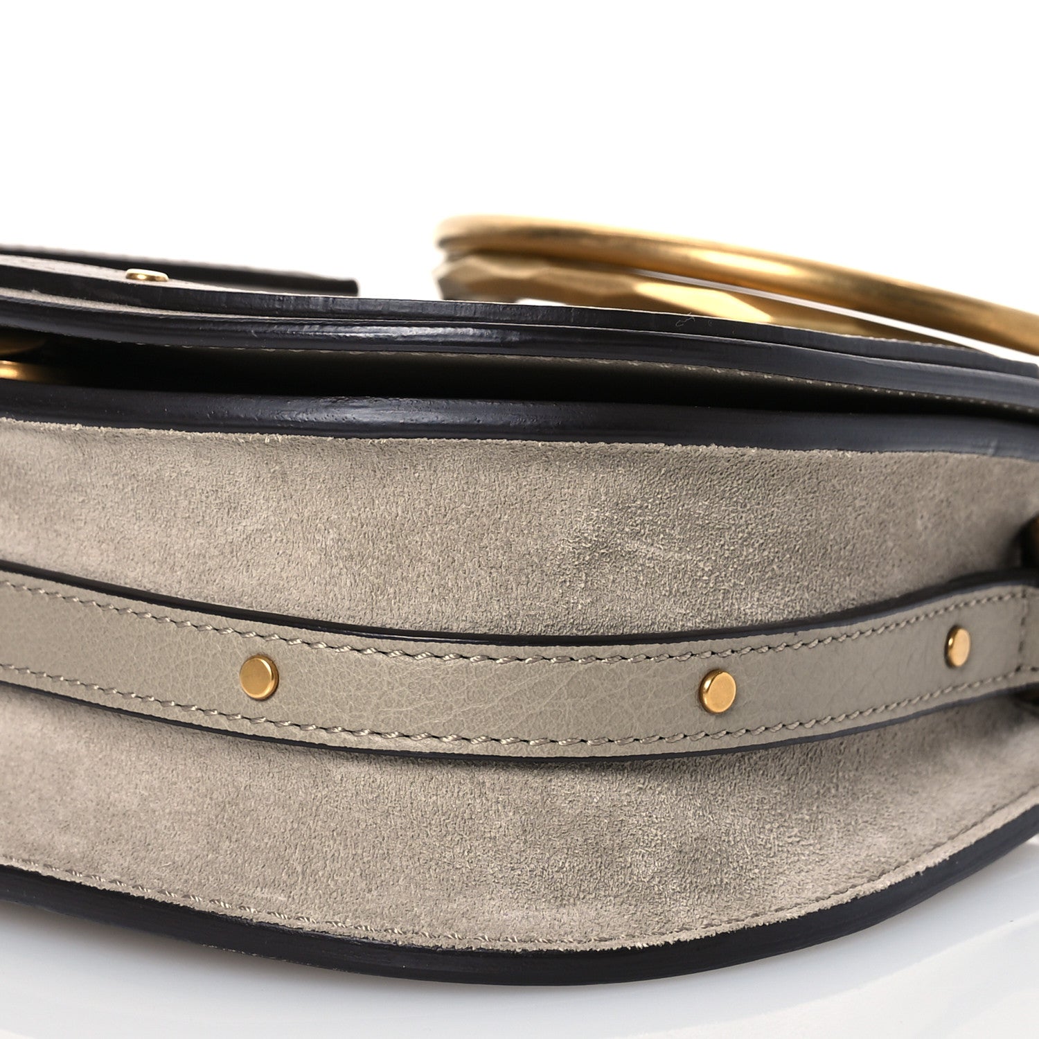 Chloe Calfskin Suede Small Nile Bracelet Bag Motty Grey 10 of 12