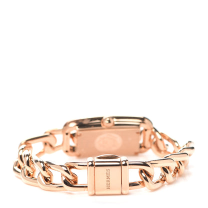 Hermes 18K Rose Gold Mother of Pearl 17mm Nantucket Quartz Watch 3 of 6