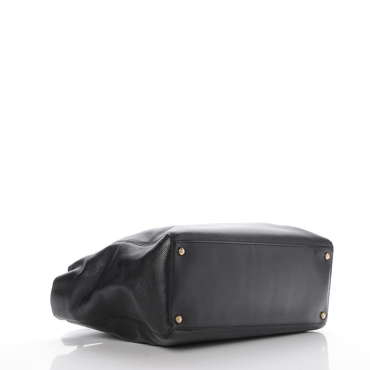 Calfskin Cerf Executive Shopper Tote Black