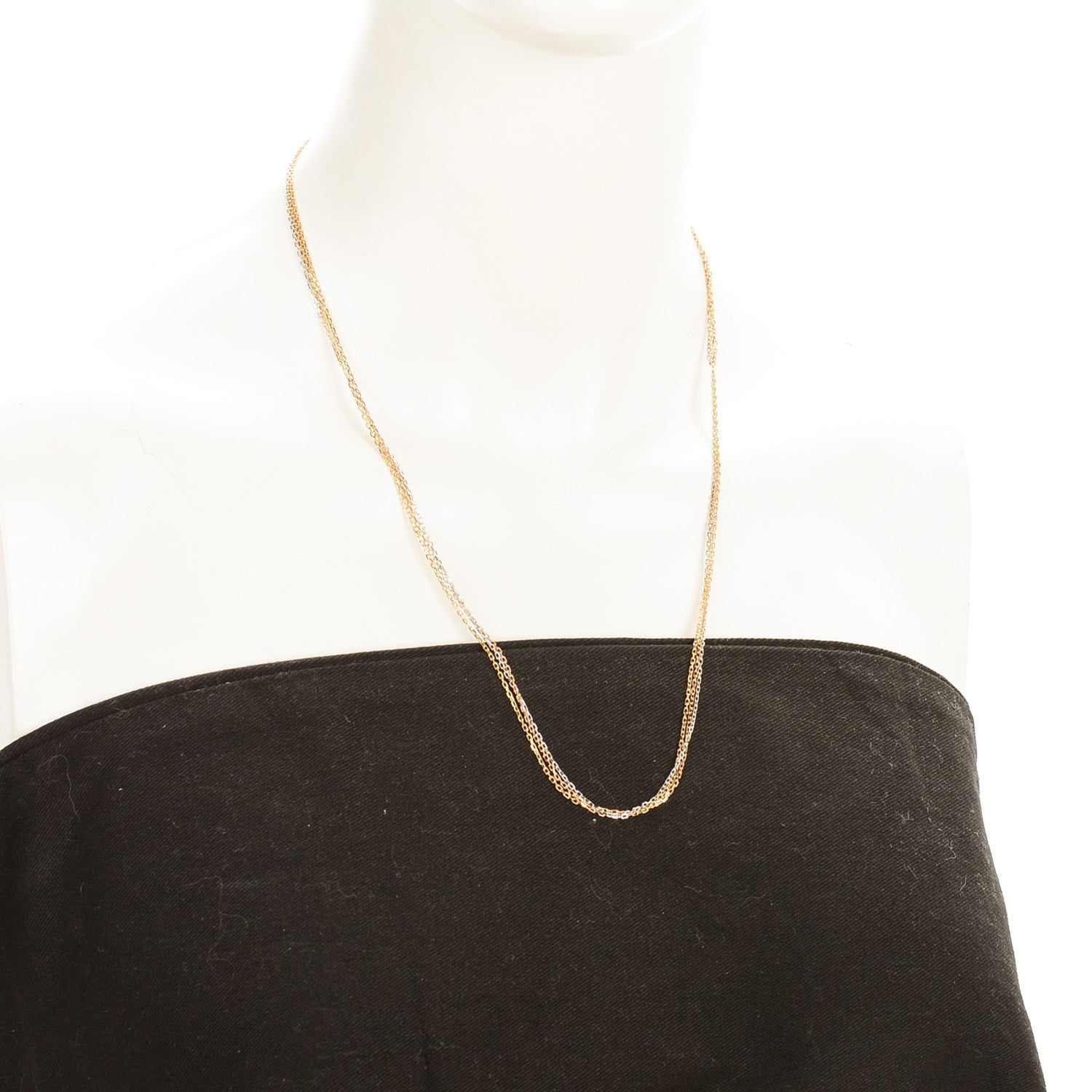 Cartier 18K Pink Yellow White Gold Three Chain Necklace 2 of 5