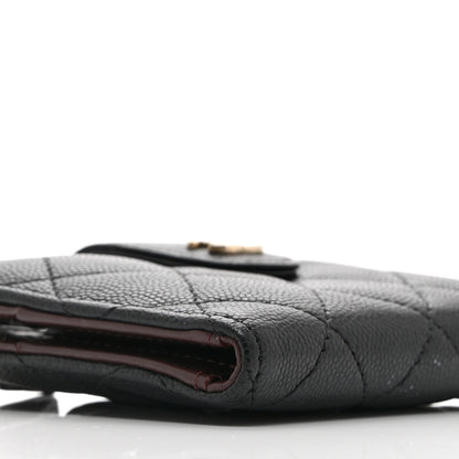 Chanel Caviar Quilted Compact Zipped Pocket Wallet Black 8 of 9