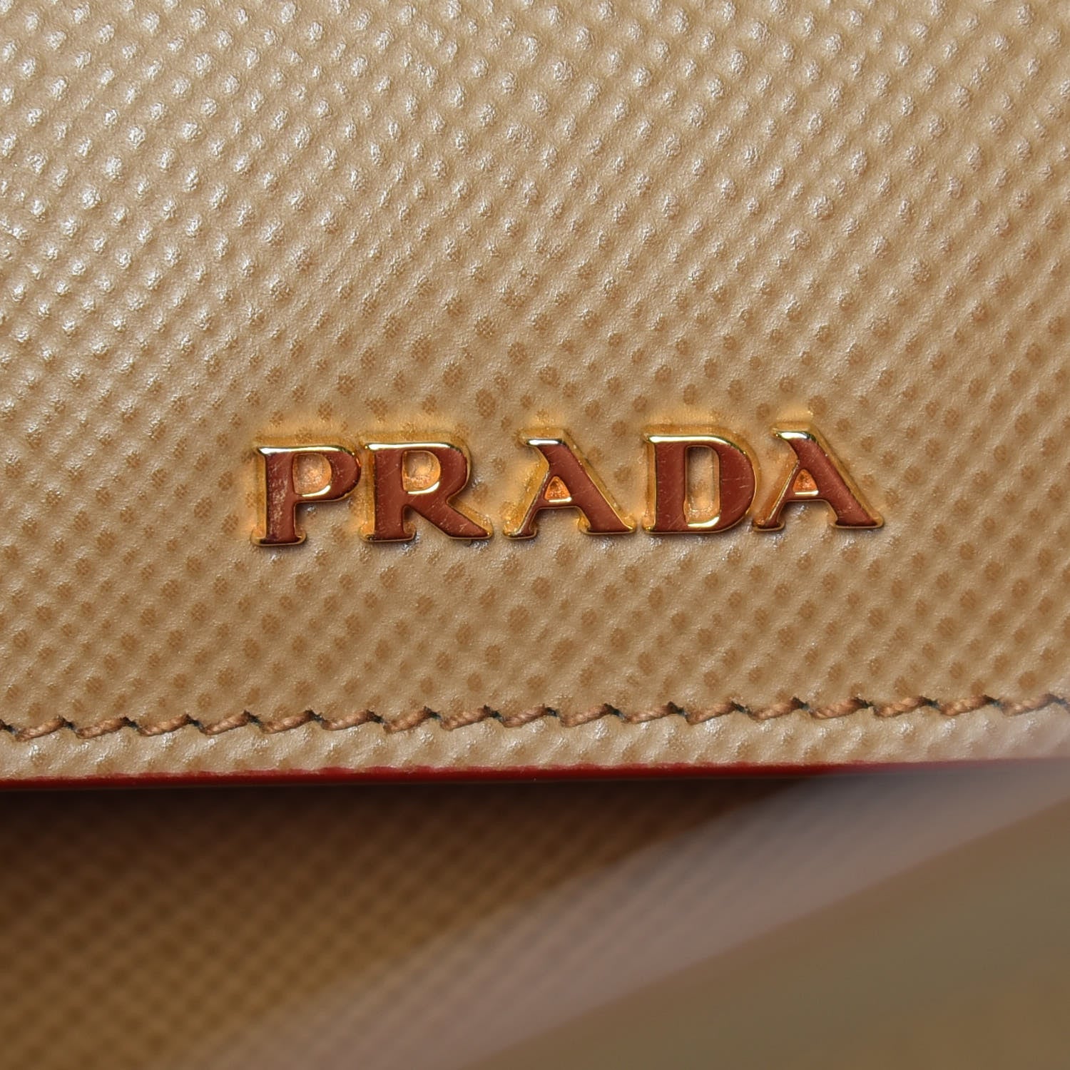 Prada Saffiano Cuir Large Double Bag Caramel Fuoco 6 of 17