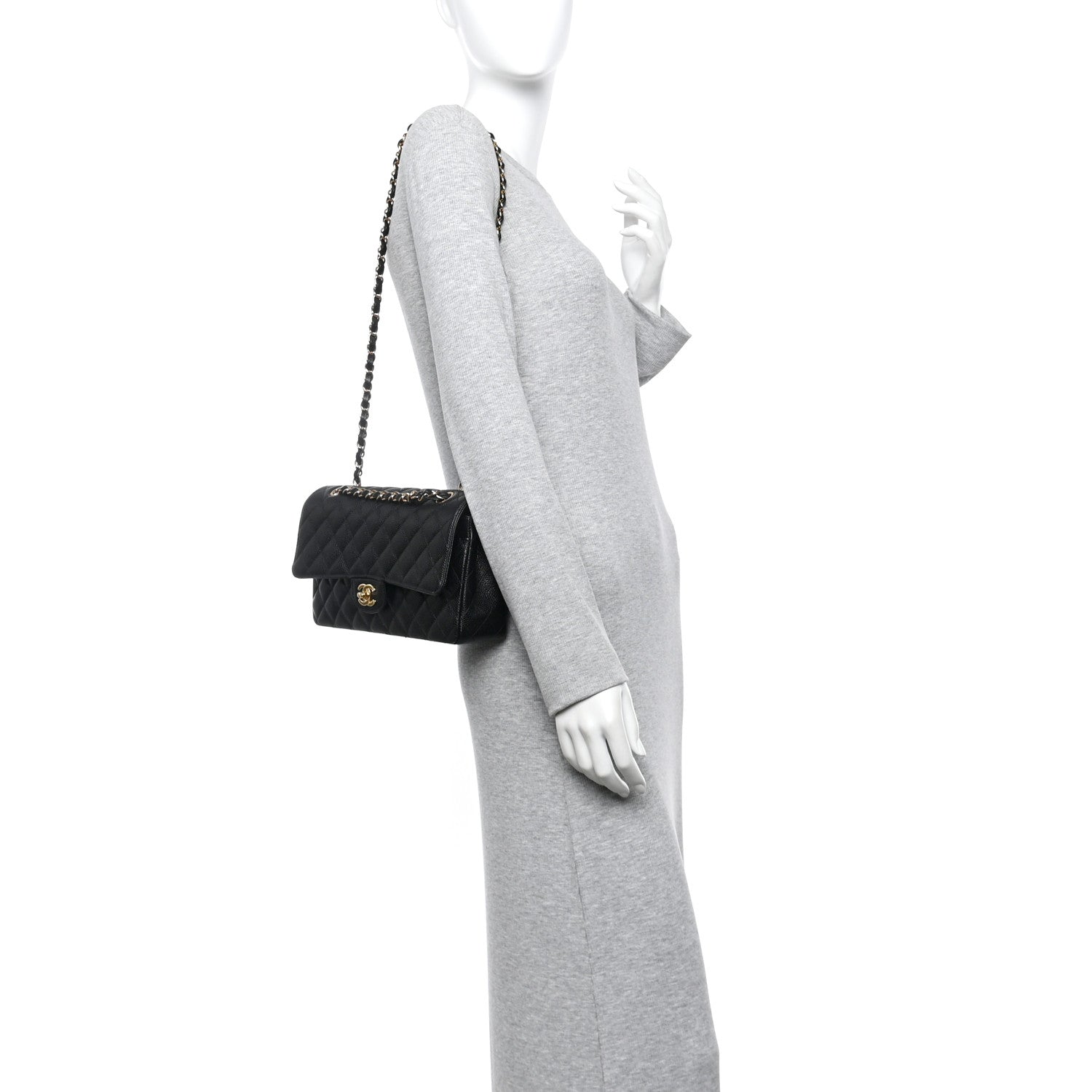 Chanel Caviar Quilted Medium Double Flap Black 2 of 11