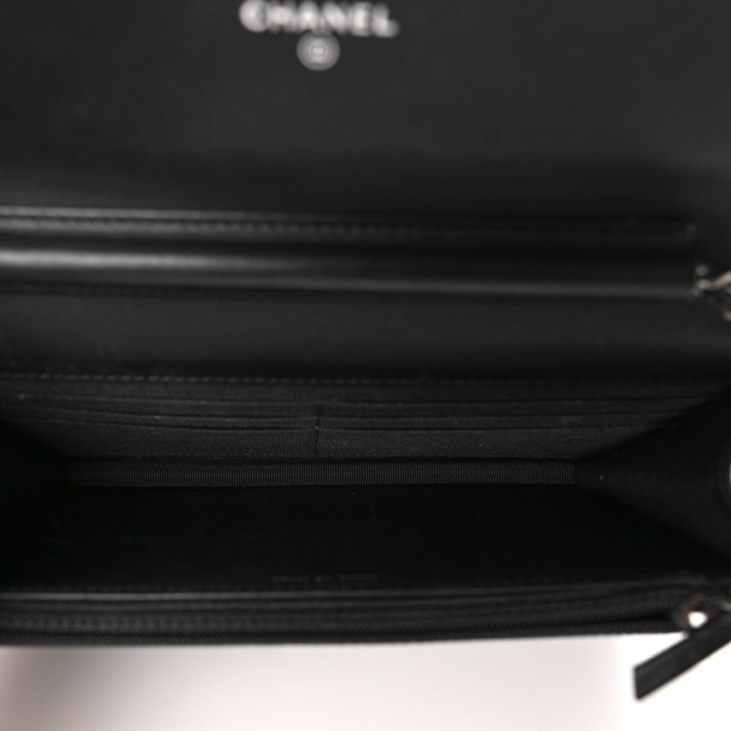 Aged Calfskin Quilted Lucky Charms 2.55 Reissue Wallet On Chain WOC Black