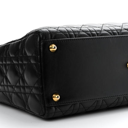 Christian Dior Lambskin Cannage Large Lady Dior Black 9 of 10
