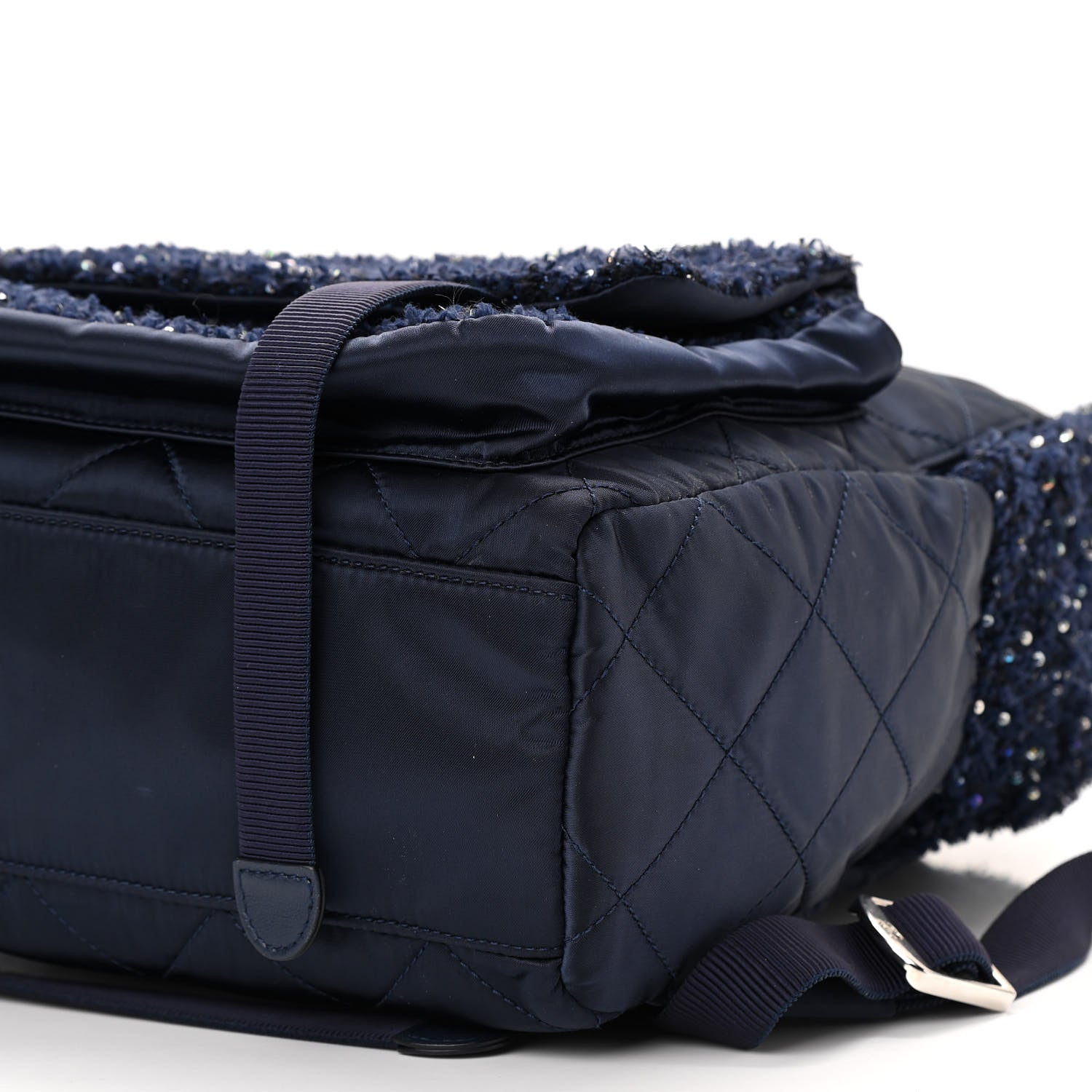 Chanel Tweed Nylon Quilted Astronaut Essentials Backpack Navy 8 of 8