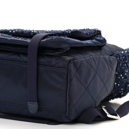 Chanel Tweed Nylon Quilted Astronaut Essentials Backpack Navy 8 of 8