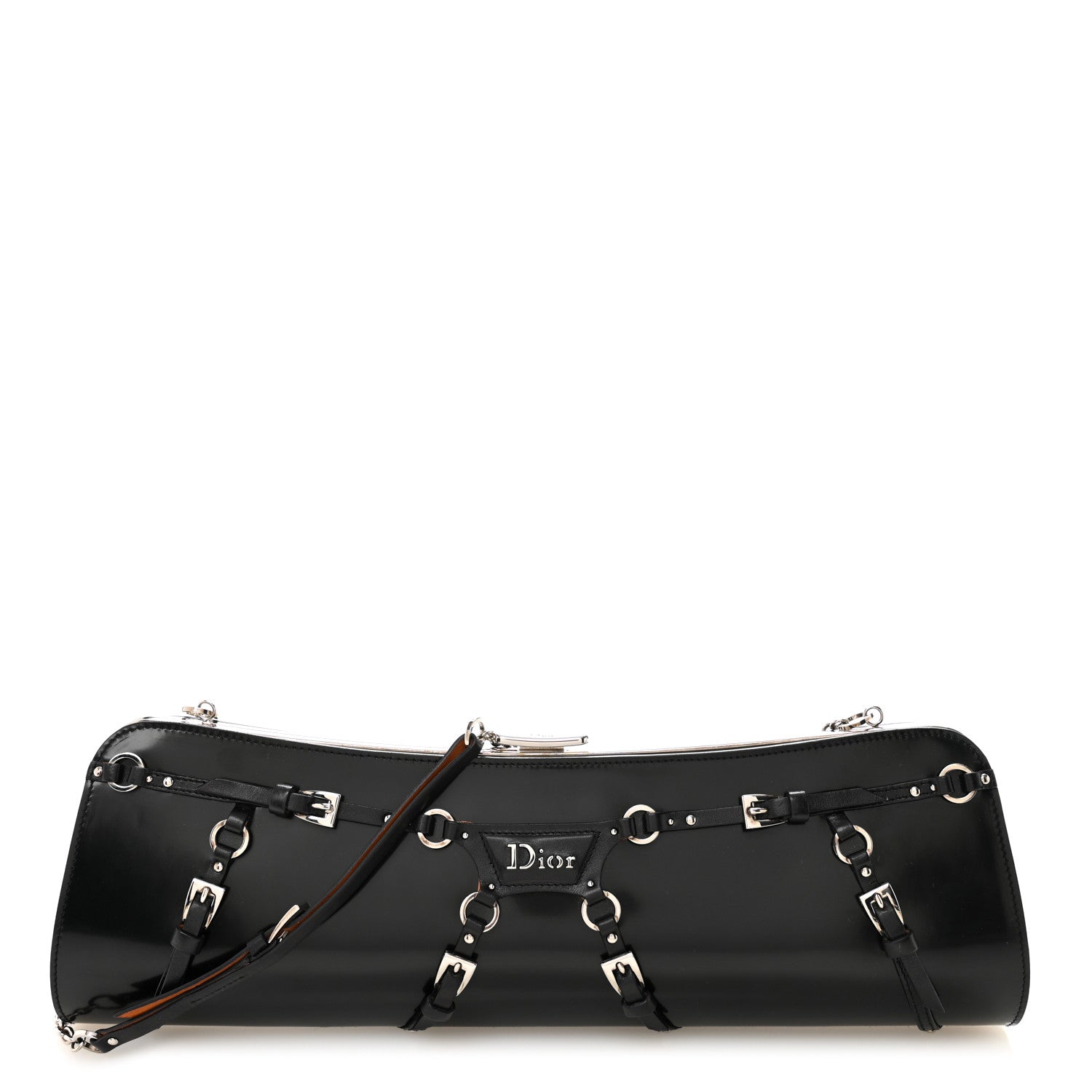 Christian Dior Glazed Calfskin Bondage Clutch Black 1 of 10
