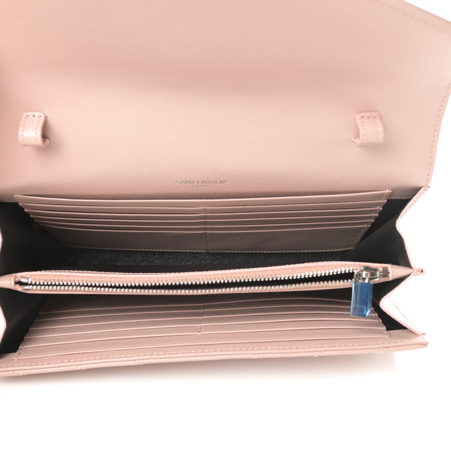 Grain De Poudre Matelasse Chevron Monogram Chain Wallet Pale Pink