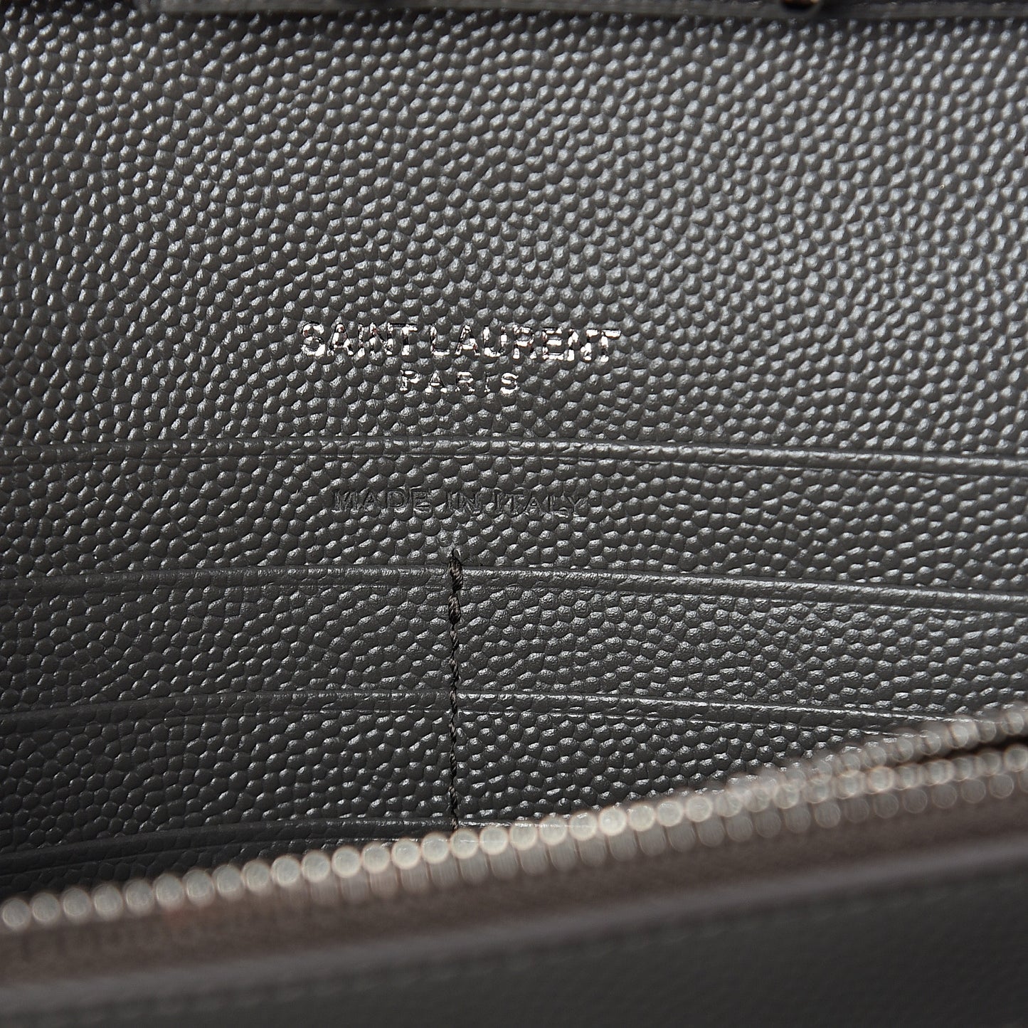 Grain De Poudre Matelasse Chevron Monogram Chain Wallet Fog