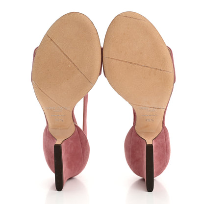Jimmy Choo Suede Edina 65 Sandals 36.5 Vintage Rose 7 of 10