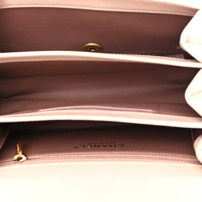 Chanel Glazed Calfskin Quilted Mini Straight Lined Flap Beige 5 of 12