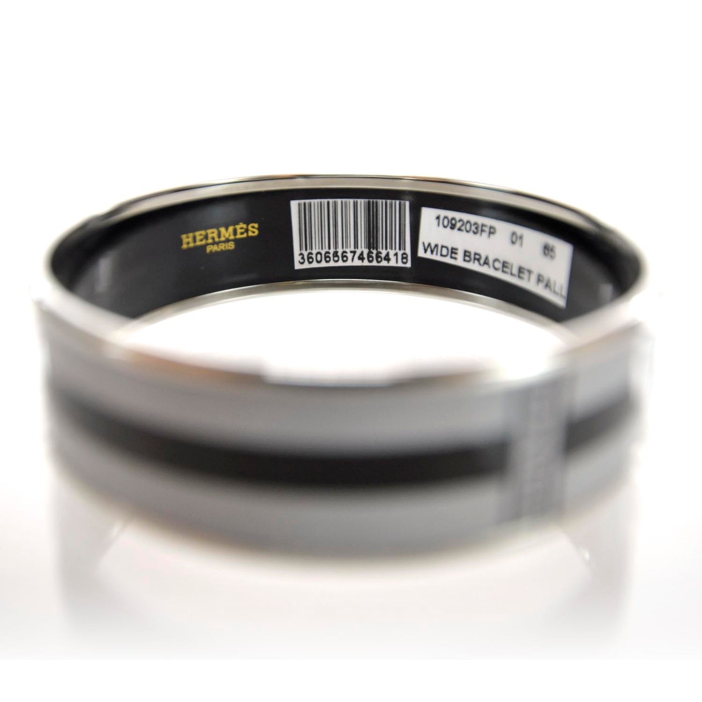 Enamel Wide Bangle Black Gray