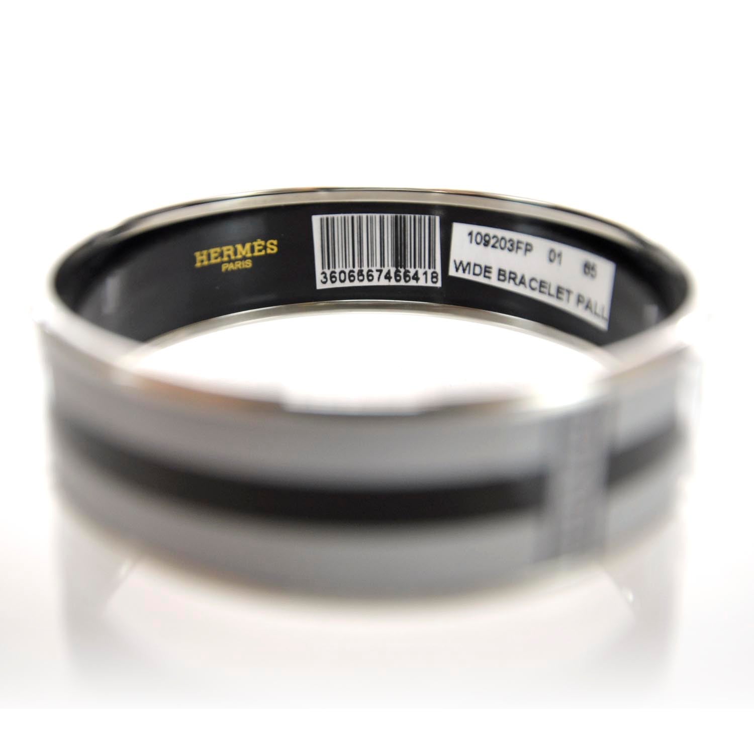 Hermes Enamel Wide Bangle Black Gray 3 of 11