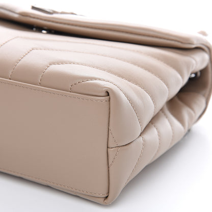 Saint Laurent Calfskin Y Quilted Monogram Small Loulou Chain Satchel Nude Powder 9 of 10