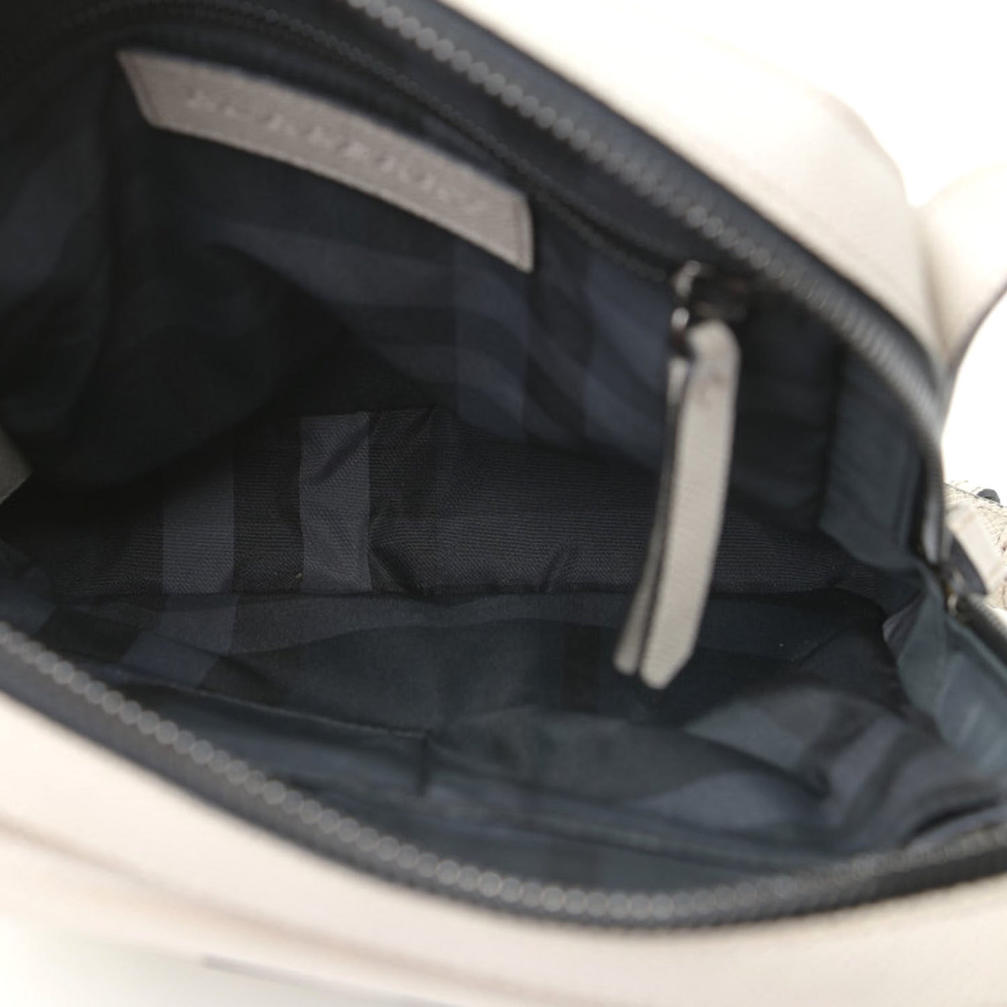 Grained Calfskin Crossbody Bag White