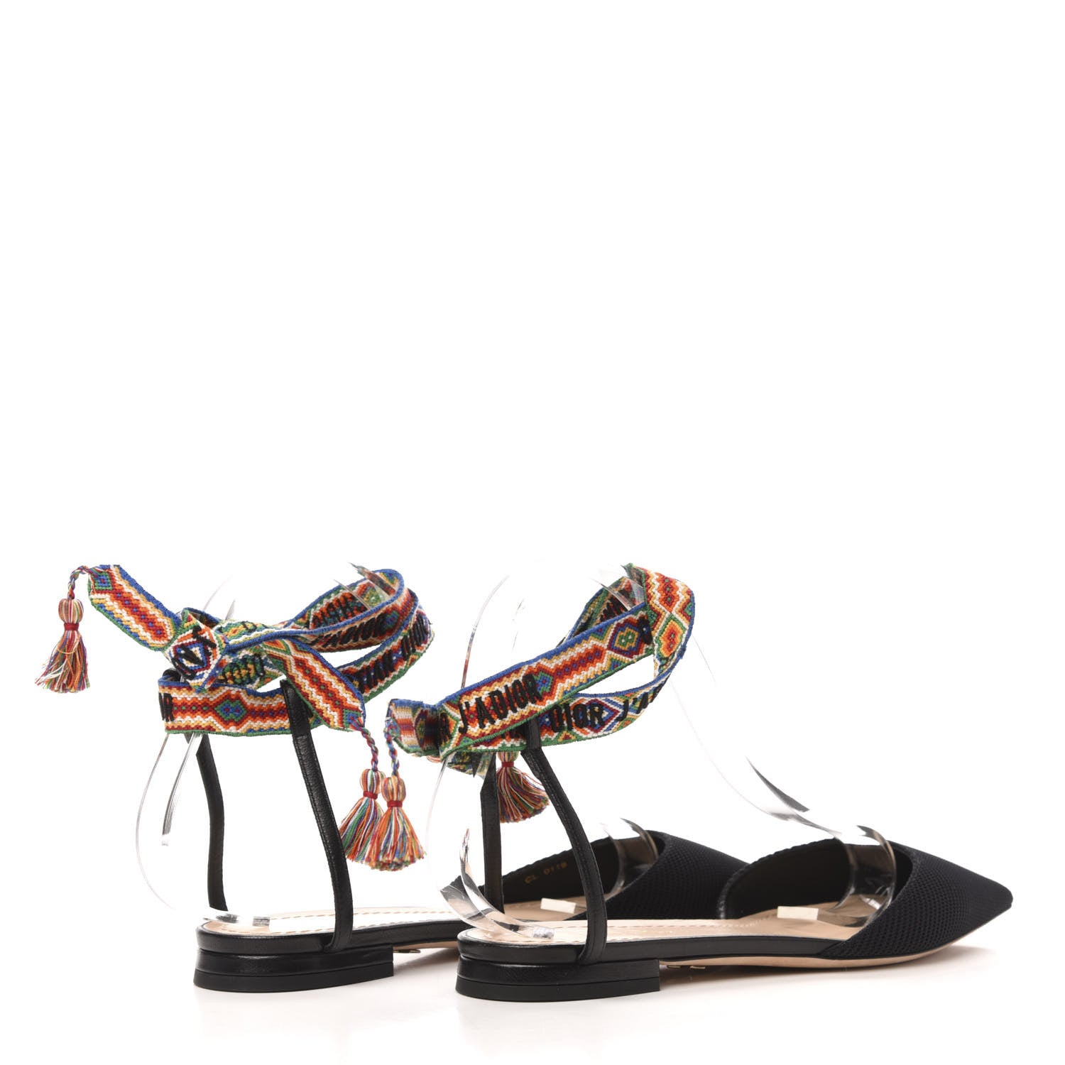 Christian Dior Technical Canvas J'adior It Flats 37 Black Multicolor 4 of 8