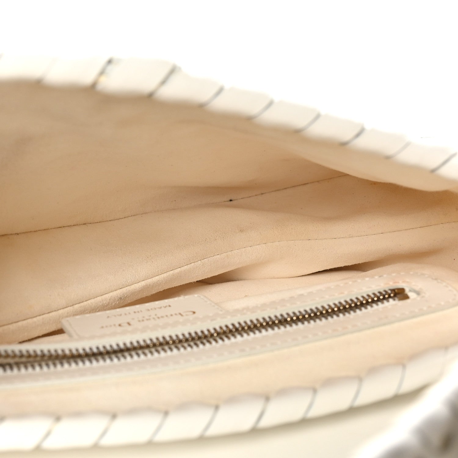 Christian Dior Calfskin Braided Saddle Bag White 5 of 10