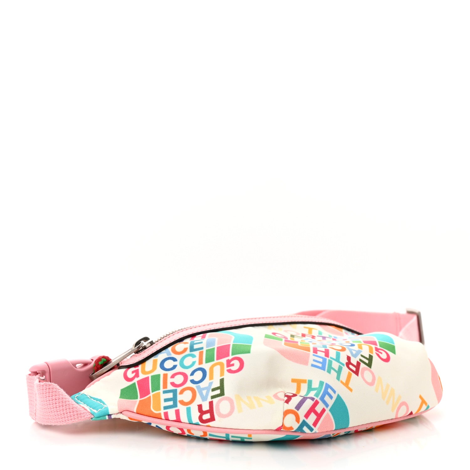 Gucci X THE NORTH FACE Econyl Nylon Arleq Belt Bag Ivory Turquoise Wild Rose 4 of 11
