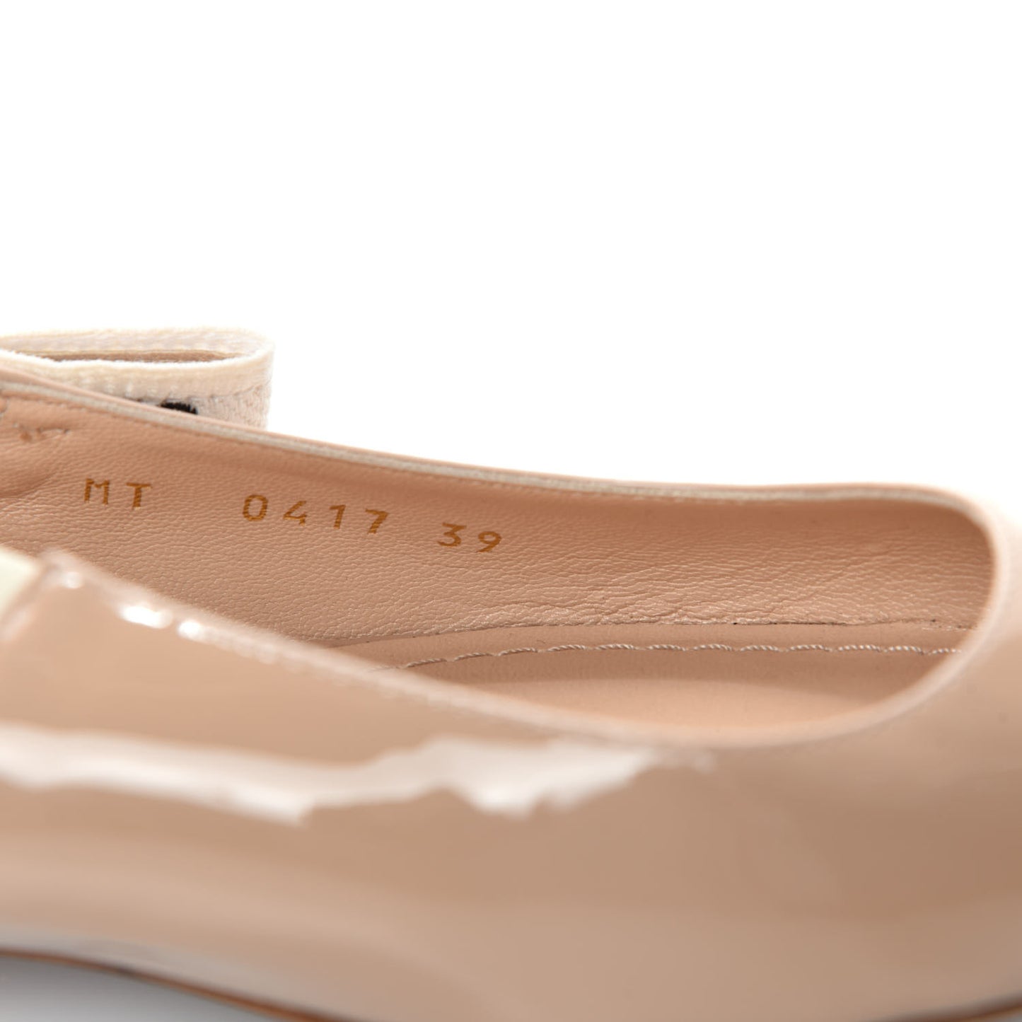 Patent Ribbon J'Adior Slingback Ballet Flats 39 Nude