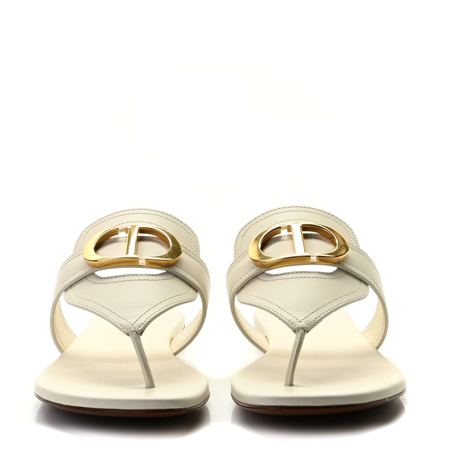 Calfskin 30 Montaigne Thong Sandals 38 White